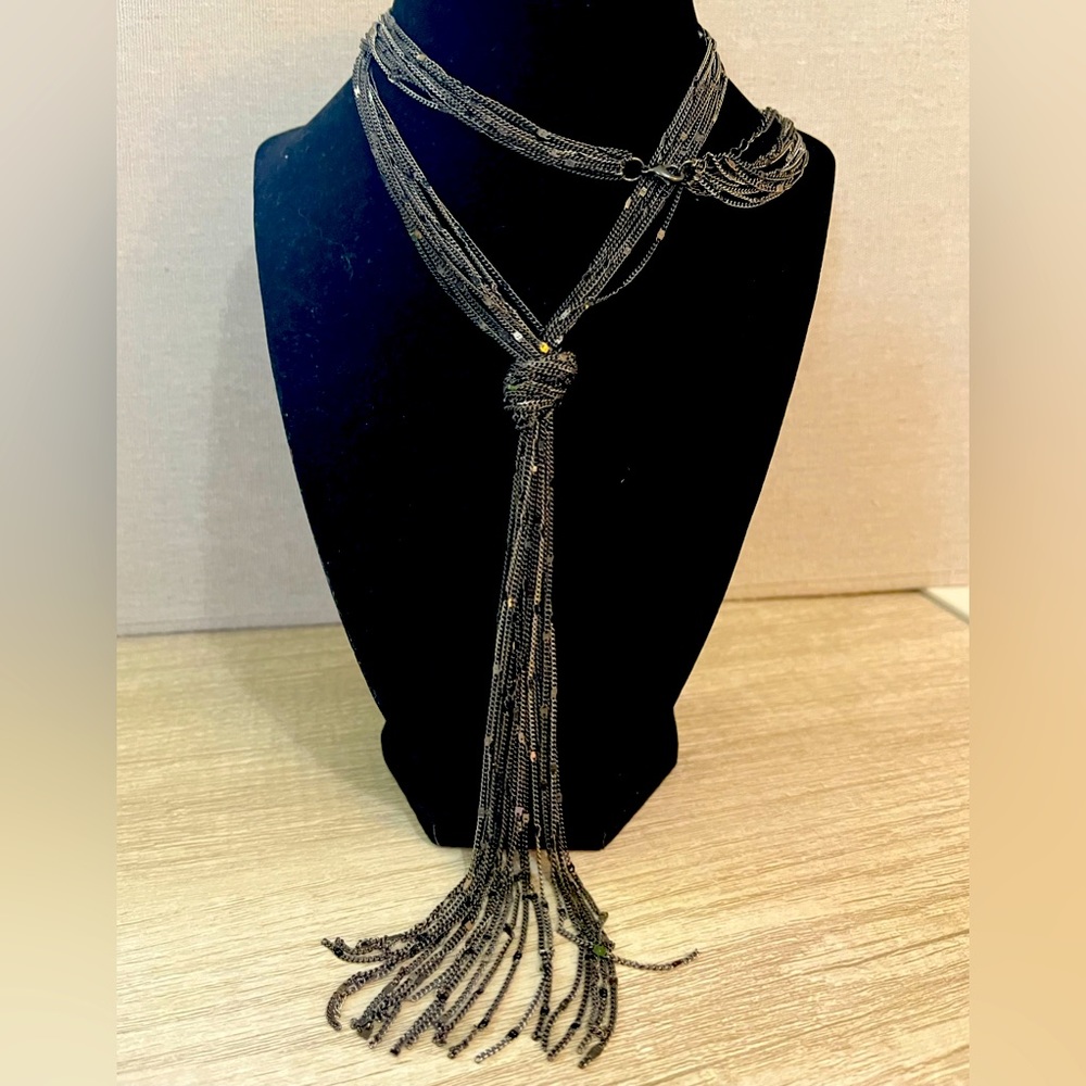 Black Lariat Necklace